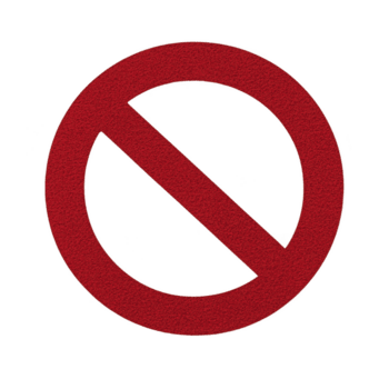 A red prohibition sign with diagonal line across circle, symbolizing restriction or no entry. bold red color conveys strong warning or alert message png