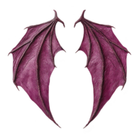 Purple dragon wings with intricate textures and fantasy design, perfect for mythical and magical themes. wings are symmetrical and detailed, evoking sense of wonder and imagination png