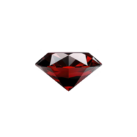 sparkling red gemstone with brilliant cut, showcasing its facets and clarity against transparency background. gem deep red hue and polished surface create luxurious and elegant appearance png