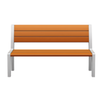 modern outdoor bench with sleek metal frame and wooden slats, perfect for urban parks or gardens. design is minimalist and functional, offering comfortable seating png