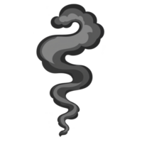 swirling, abstract gray smoke design with smooth, flowing shape creates mysterious and dynamic visual. gradient shades of gray add depth and movement to image png