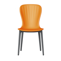 modern orange chair with sleek design and black legs, perfect for contemporary interiors. chair vibrant color and minimalist style add pop of color and elegance to any space png