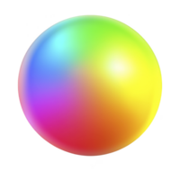 vibrante, multicolorido esfera com suave gradiente transições perfeitamente a partir de vermelho para azul, verde, e amarelo, criando harmonioso mistura do cores. esfera parece lustroso e reflexivo png