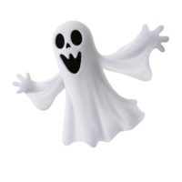 cartoon ghost with friendly expression floats in mid air, its white sheet like body and outstretched arms creating playful and spooky vibe png