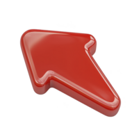 shiny red 3D arrow pointing upwards, symbolizing direction and progress. arrow has glossy finish, giving it modern and sleek appearance, often used in digital graphics png