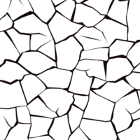 cracked, black and white texture pattern with irregular shapes and lines creates abstract, fragmented appearance. design is reminiscent of dried, cracked earth or shattered surface png