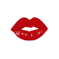 bold red lip print on plain background, symbolizing passion and allure. vibrant color and simple design make it striking and iconic image png