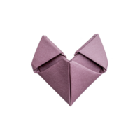 pink origami heart with intricate folds and smooth texture, symbolizing love and creativity. delicate craftsmanship highlights art of paper folding, evoking sense of warmth png