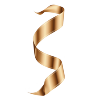 shiny, golden ribbon elegantly twists and curls against transparency background, creating sense of luxury and celebration. ribbon metallic sheen adds touch of sophistication and festivity png
