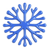 shiny blue snowflake with unique branching pattern, symbolizing winter and cold weather, isolated on transparency background. design is intricate and symmetrical png