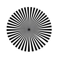 circular geometric pattern with radiating lines creates hypnotic visual effect. symmetrical design features evenly spaced lines extending from center, forming sunburst shape png