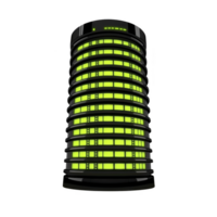 glowing cylindrical tower with futuristic design, featuring bright green illuminated windows and sleek, modern structure. tower exudes sense of advanced technology and innovation png