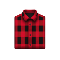 folded red and black checkered shirt with classic collar, showcasing casual and stylish design. pattern is bold and eye catching, perfect for relaxed look png