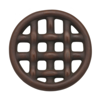 round, brown, wooden trivet with grid pattern is shown, designed for protecting surfaces from hot cookware. rustic design adds touch of traditional charm to kitchen decor png