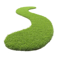winding path of lush green grass creates serene and natural landscape element, perfect for garden design or outdoor spaces. vibrant color and smooth curves evoke sense of tranquility png