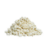 pile of fluffy, white popcorn isolated on transparency background, showcasing its texture and inviting appearance. Perfect for movie nights or snacking png