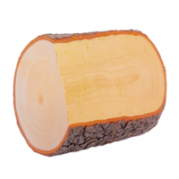 cross section of tree log reveals intricate growth rings and textured bark, showcasing natural beauty and structure of wood. smooth cut contrasts with rough bark png