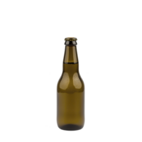 brown glass beer bottle with condensation droplets on its surface, standing upright against plain background, suggesting freshness and coolness png