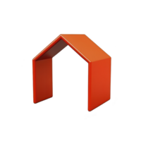 modern, minimalist orange house shaped structure with sleek design, featuring clean lines and vibrant color. geometric form evokes sense of simplicity and contemporary style png