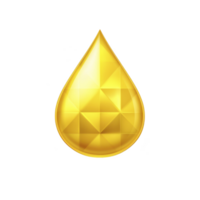 shiny, geometric golden droplet with faceted surface, resembling jewel or precious liquid, stands out against plain background, symbolizing luxury and elegance png