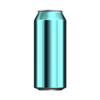 shiny, metallic blue beverage can stands upright against plain background, reflecting light off its smooth surface. can sleek design suggests modern and refreshing drink png