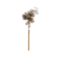 single burning incense stick releases cloud of aromatic smoke, creating calming and meditative atmosphere. smoke swirls gracefully, adding sense of tranquility to scene png