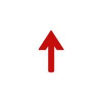 bold red arrow pointing upwards on transparency background, symbolizing direction or movement. simplicity and contrast make it striking visual element png