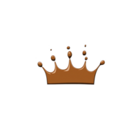 shiny brown crown with simple design and rounded tips on transparency background, symbolizing royalty and elegance. crown minimalist style adds modern touch png