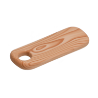 wooden cutting board with smooth finish and hole for easy handling, showcasing natural wood grain patterns. Ideal for kitchen use and food preparation png