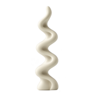 tall, abstract, wavy sculpture with smooth, cream colored surface stands elegantly against plain background, showcasing modern artistic design png