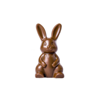 cute chocolate bunny with smooth texture and playful expression, perfect for Easter celebrations or as sweet treat. bunny is crafted with attention to detail, showcasing its charming features png