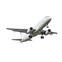 commercial airplane with sleek design is flying in sky, showcasing its powerful engines and aerodynamic structure. aircraft is captured mid flight, emphasizing its speed and efficiency png