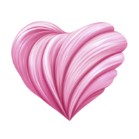 pink, swirling heart shape with glossy texture, resembling smooth, flowing ribbons, creates sense of romance and elegance. design is both artistic and modern png