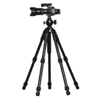 professional camera mounted on sturdy tripod, ideal for capturing high quality images and videos with stability and precision. setup is perfect for photographers and videographers png