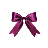vibrant purple satin ribbon bow with glossy finish, featuring two long tails and symmetrical loop design, perfect for gift wrapping or decorative purposes png