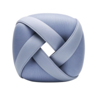 This shows soft, plush, light blue knot pillow with unique interwoven design, creating cozy and decorative appearance. pillow texture appears smooth and comfortable, ideal for home decor png