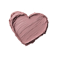 heart shaped smear of pink cosmetic cream is displayed against transparency background, showcasing its smooth texture and romantic appeal png