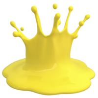vibrant splash of yellow paint creates energetic and dynamic visual, capturing moment of impact with droplets suspended in mid air. bright color evokes creativity and excitement png