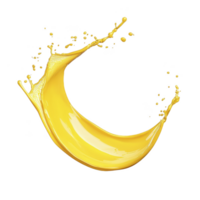 vibrant splash of yellow paint captured mid air, creating dynamic and energetic visual. fluid motion and bright color evoke creativity and excitement png