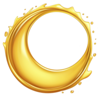 golden crescent shape with fluid, dynamic curves creates sense of motion and elegance. shiny, metallic texture adds luxurious and artistic touch to design png