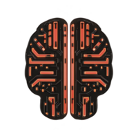 digital illustration of brain with circuit patterns symbolizes fusion of technology and human intelligence, highlighting innovation and futuristic concepts png