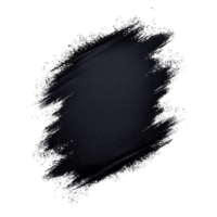 This features textured, dark gray brushstroke transparent background, resembling paint or ink splash. rough edges and uneven application give it artistic and dynamic feel. Dark gray brushstroke png