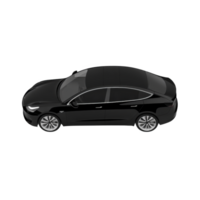 sleek black sedan with modern design is shown from top view, highlighting its aerodynamic shape and stylish features. car glossy finish and elegant lines convey sense of luxury and sophistication png
