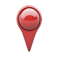 shiny red map pin icon with glossy finish, isolated on transparency background, symbolizing location or navigation. design is sleek and modern, perfect for digital interfaces png
