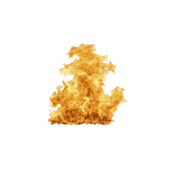 vibrerande, isolerat flamma med dynamisk, virvlande mönster och intensiv orange och gul nyanser, uppsättning mot transparent bakgrund, skapande dramatisk och energisk visuell png