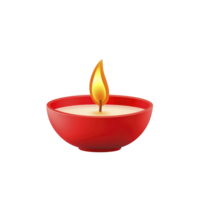 red candle in small bowl emits warm, inviting glow, perfect for creating cozy atmosphere. flame flickers gently, adding touch of tranquility to any setting png