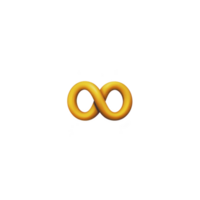 This features golden infinity symbol transparency background, representing endlessness and continuity. symbol is smooth and shiny, conveying sense of elegance and timelessness. golden infinity png