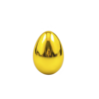 shiny golden egg with reflective surface stands out against plain background, symbolizing wealth and prosperity. Its smooth, polished texture adds luxurious feel png