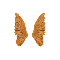 image features pair of intricately designed orange butterfly wings with textured appearance, set against plain background, evoking sense of whimsy and transformation png