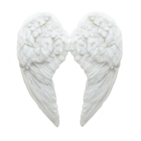 pair of large, white angel wings with detailed feathers, symbolizing purity and grace, isolated on transparency background. wings are symmetrical and evoke sense of serenity and spirituality png